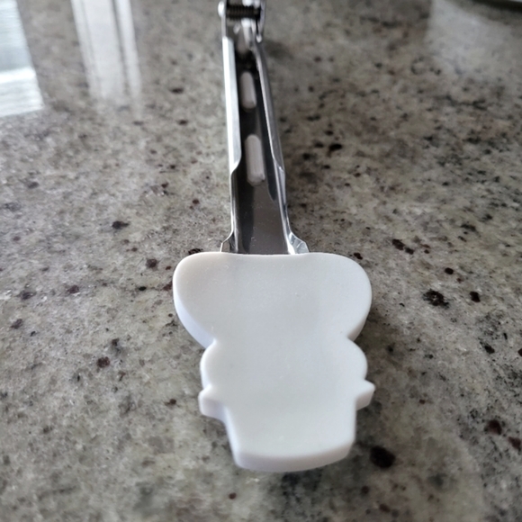 Snowman Silicone-Tipped Tongs White NWOT Stainless Steel Christmas Hot or Cold - Picture 5 of 9